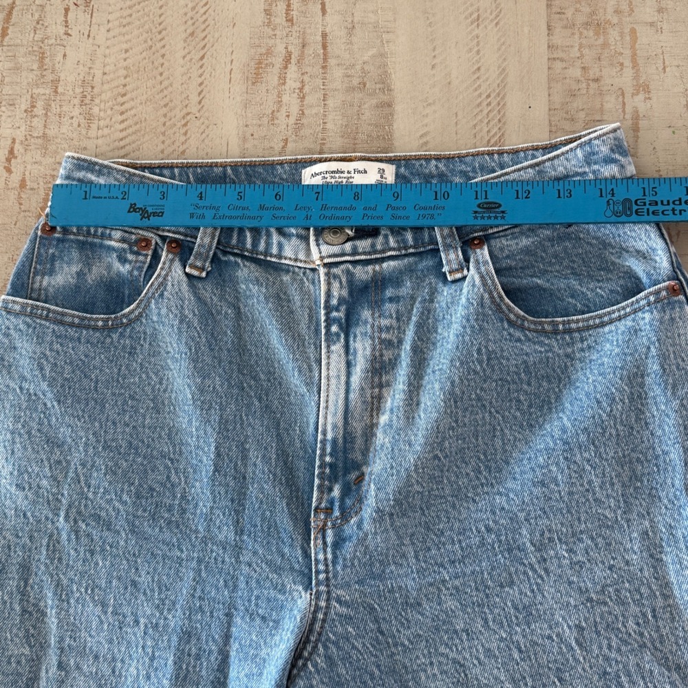 Abercrombie Fitch The 90s Straight Ultra High Rise Curve Love Light Size 29 8xs - Picture 5 of 7